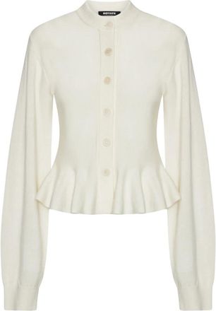 Rotate Sculptured Knit Cardigan - Dames - Vesten - Wit - L - Wol - Truien & Vesten