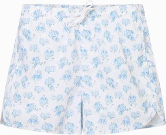 LoveShackFancy Mens Kai Printed Swim Shorts In Blue Marina