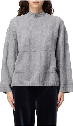 Emporio Armani Jersey de cuello alto geom&eacute;trico - Knitwear - Mujer - Gris - XS