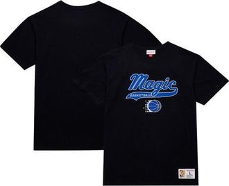 Mitchell & Ness Mens Mitchell & Ness Black Orlando Magic Hardwood Classics Felt Applique Slub T-Shirt at Nordstrom, Size Medium