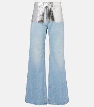 Paco Rabanne Metallic wide-leg jeans
