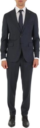Michael Kors Suits - Heren - Business pakken - Blauw - L - Leer - Kostuums
