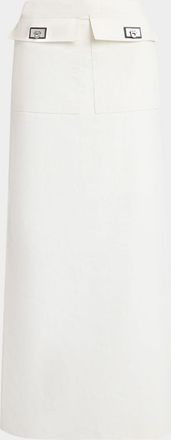 Ferragamo Turn-Lock Pocket Maxi Skirt