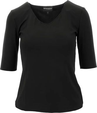 Emporio Armani T-shirt con scollo ampio - Nero