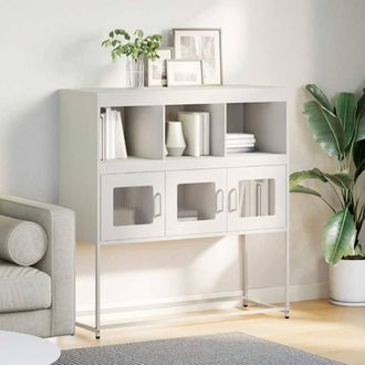 Berkfield Home Sideboard White 100.5x39x107 cm Cold-rolled Steel