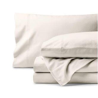 Bare Home 100% Organic Cotton Flannel Sheet Set in Cream at Nordstrom, Size Twin X-Long