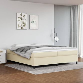 vidaXL Estructura De Cama Con Somier Cuero Sint&eacute;tico Crema 200x200 Cm Vidaxl