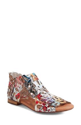 Django & Juliette Pietro Back Zip Sandal in Collage Patent at Nordstrom, Size 38