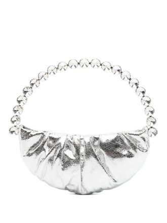 L'Alingi Moon cracked tote bag - women - Calf Leather/Silver Plated Brass/Crystal - One Size