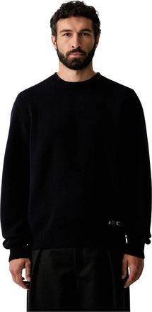 A.P.C. Edmond Sweater - Heren - Ronde hals truien - Blauw - L - Wol - Truien & Vesten