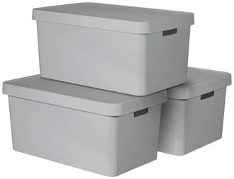 Curver Curver Infinity Cajas De Almacenamiento Apilables Gris 45l