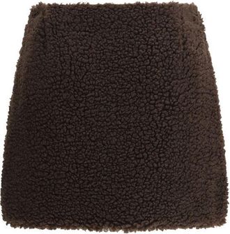 Moncler Teddy-Effect Fleece Mini Skirt - Brown