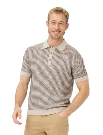 Brax Brax polo beige geprint katoen normale fit