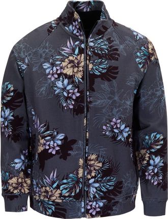 Lords of Harlech Exotic Floral Mens Printed Zip Jacket in Exotic Floral Black at Nordstrom, Size X-Large