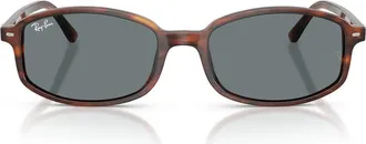 Ray-Ban 56mm Square Sunglasses in Striped Havana /Blue at Nordstrom