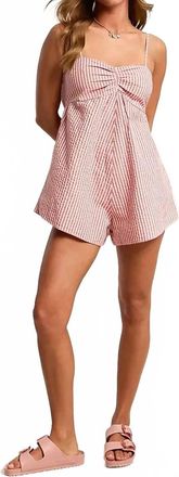 Billabong Star Glow Striped Romper In Pink Sunset