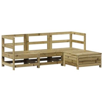 vidaXL Set Divani da Giardino 4 pz in Legno Impregnato di Pino vidaXL