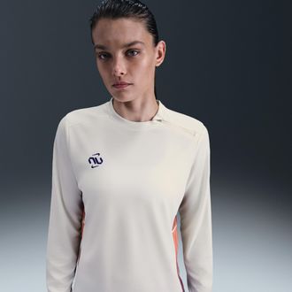 Nike Womens United Academy Dri-FIT Soccer Crew-Neck Top in White | IH3772-133