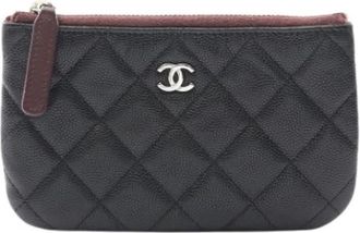 Chanel Pre-owned Wallets, female, Black, Size: ONE SIZE Pre-owned Vintage Leather Wallet