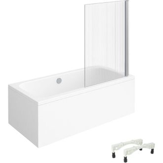 Villeroy & Boch Ba&ntilde;era Recta Villeroy & Boch Architectura Con Patas Acr&iacute;lica 180 X 80 Cm + Mampara De Ba&ntilde;era Derecha Aurys Raywall Cromada