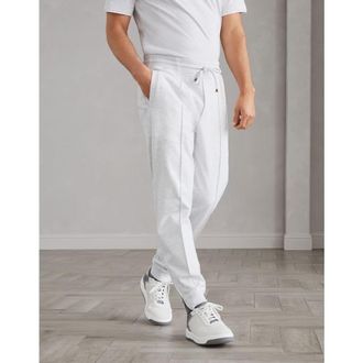 Brunello Cucinelli Mens Pearl Gray Cotton Blend Gym Trousers, Size XXL