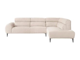 VENTE-UNIQUE.COM Sof&aacute; rinconera poli&eacute;ster 5 plazas beige 291x201cm