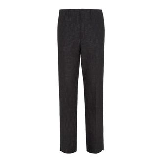 Fendi Suit Trousers, male, Black, Size: L Monogram Jacquard Tailored Trousers