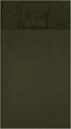 Emporio Armani Zachte katoenen strandhanddoek - Heren - Handdoeken - Groen - ONE Size - Katoen - Home