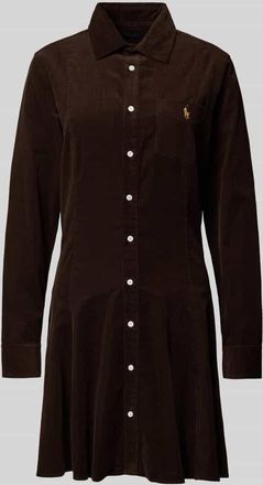 Polo Ralph Lauren Regular Fit Shirt Dress in Cord-Optik in Schoko, Gr&ouml;&szlig;e 44