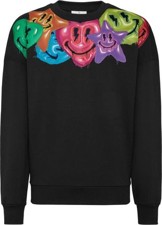 Philipp Plein Sweatshirt Smile - Heren - Sweatshirts - Zwart - 3XL - Katoen - Hoodies & sweatvesten
