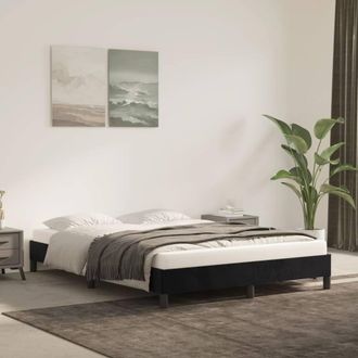 Berkfield Home Bed Frame Black 135x190 cm Double Velvet