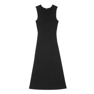 Rails Zwarte Gebreide V-Hals Maxi Jurk - Dames - Casual kleedjes - Zwart - M - Kleedjes