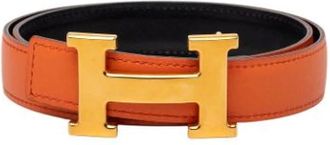 Herm&egrave;s Pre-owned Leather Belt - female - Herm&egrave;s Vintage - Vintage Belts - Orange - ONE SIZE - Pre-owned