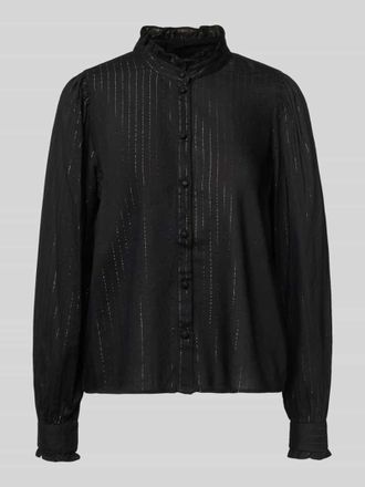 Vero Moda Regular Fit Langarmbluse aus Viskose-Mix Modell BUMPY in Black, Gr&ouml;&szlig;e M
