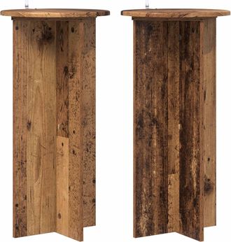 vidaXL Soporte De Plantas 2 Uds. Madera Envejecida 40 X 40 X 80 Cm Vidaxl