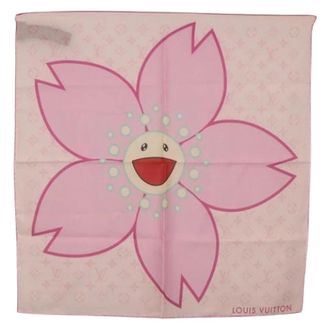 Louis Vuitton Pre-owned Monogram Cherry Blossom Canvas Scarf - Dames - Pre-owned - Roze - Maat: ONE Size