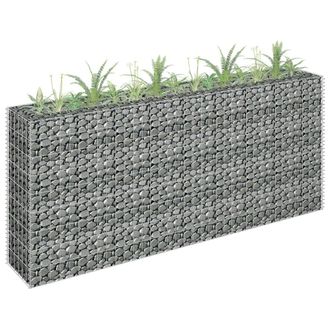 Berkfield Home Gabion Raised Bed Galvanised Steel 180x30x90 cm in Silver | Size: 180 x 30 x 90 cm