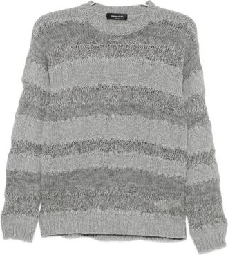 Fabiana Filippi Gebreide trui met ronde hals - Dames - Ronde hals truien - Grijs - 2XS - Wol - Truien & Vesten