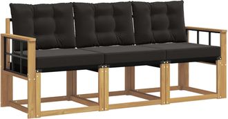 vidaXL Conjunto De Sof&aacute;s De Exterior 3 Uds. Blanco Y Negro Vidaxl