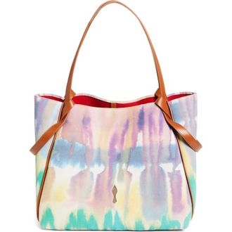 Christian Louboutin Large Bettina Tie Dye Canvas Tote in M862 Multi/Cuoio at Nordstrom