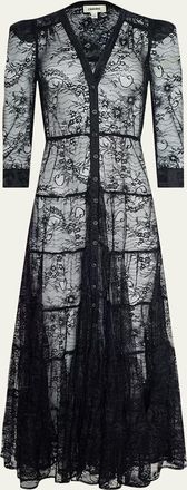 L'agence Seraphina Lace Tiered Maxi Dress