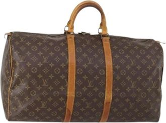 Louis Vuitton Pre-owned Weekend Bags, female, Brown, Size: ONE SIZE Pre-owned Vintage Canvas Weekend Bag