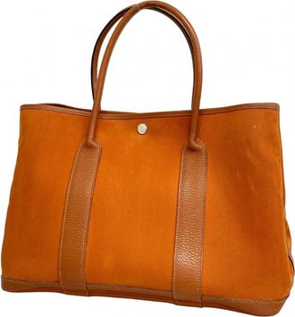 Herm&egrave;s Brown Toile Officier Tote Bag (Pre-Owned)