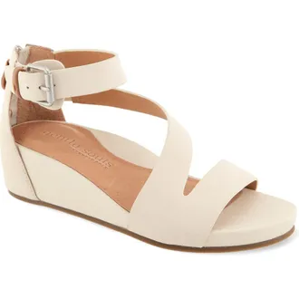 Gentle Souls Gwen Asymmetric Strappy Sandal in Stone Nubuck at Nordstrom, Size 9.5