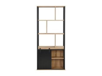 VENTE-UNIQUE.COM Librer&iacute;a madera negro, color natural claro