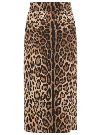 Dolce & Gabbana Gonna in viscosa leopardata Dolce & Gabbana