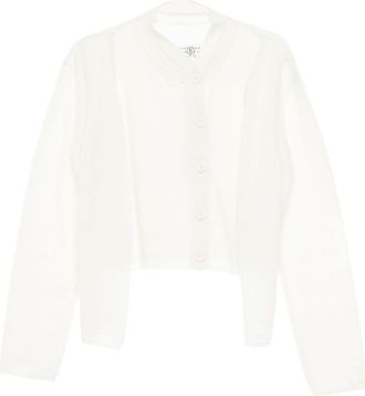 Maison Margiela layered asymmetric cardigan - women - Wool/Acrylic (Fiber) - M - White