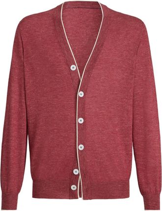 Brunello Cucinelli Vest met V-hals en knoopsluiting - Rood