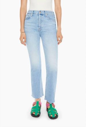 Mother Tripper Flood Fray Hem Jeans In Look Ma No Hands