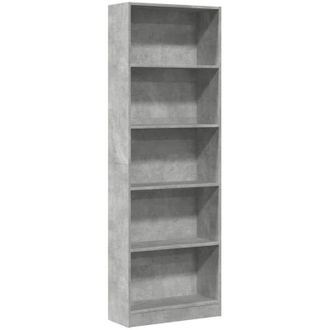 vidaXL Bookcase Concrete Grey 60x24x176 cm Engineered Wood Vidaxl